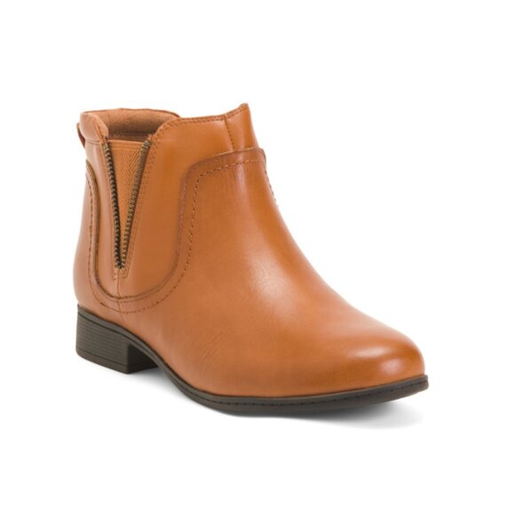 COBB HILL ROCKPORT Black Leather Crosbie Panel Comfort Boots - Picture 1 of 2